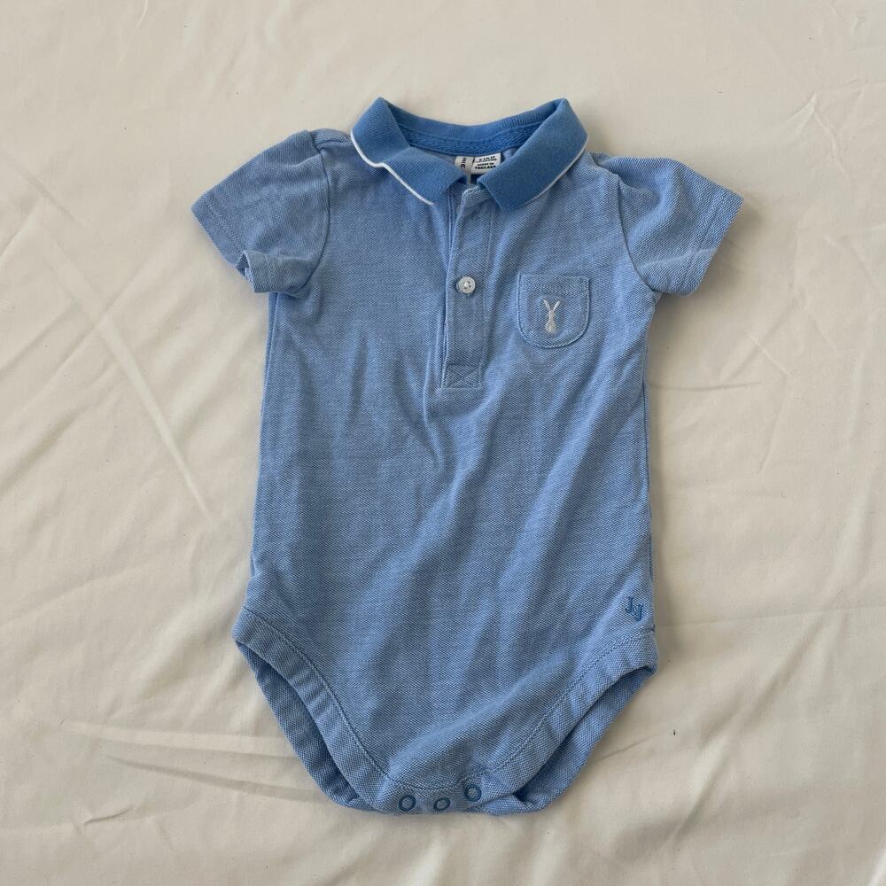 Janie + Jack One Piece Polo Baby Blue Size 6-12M